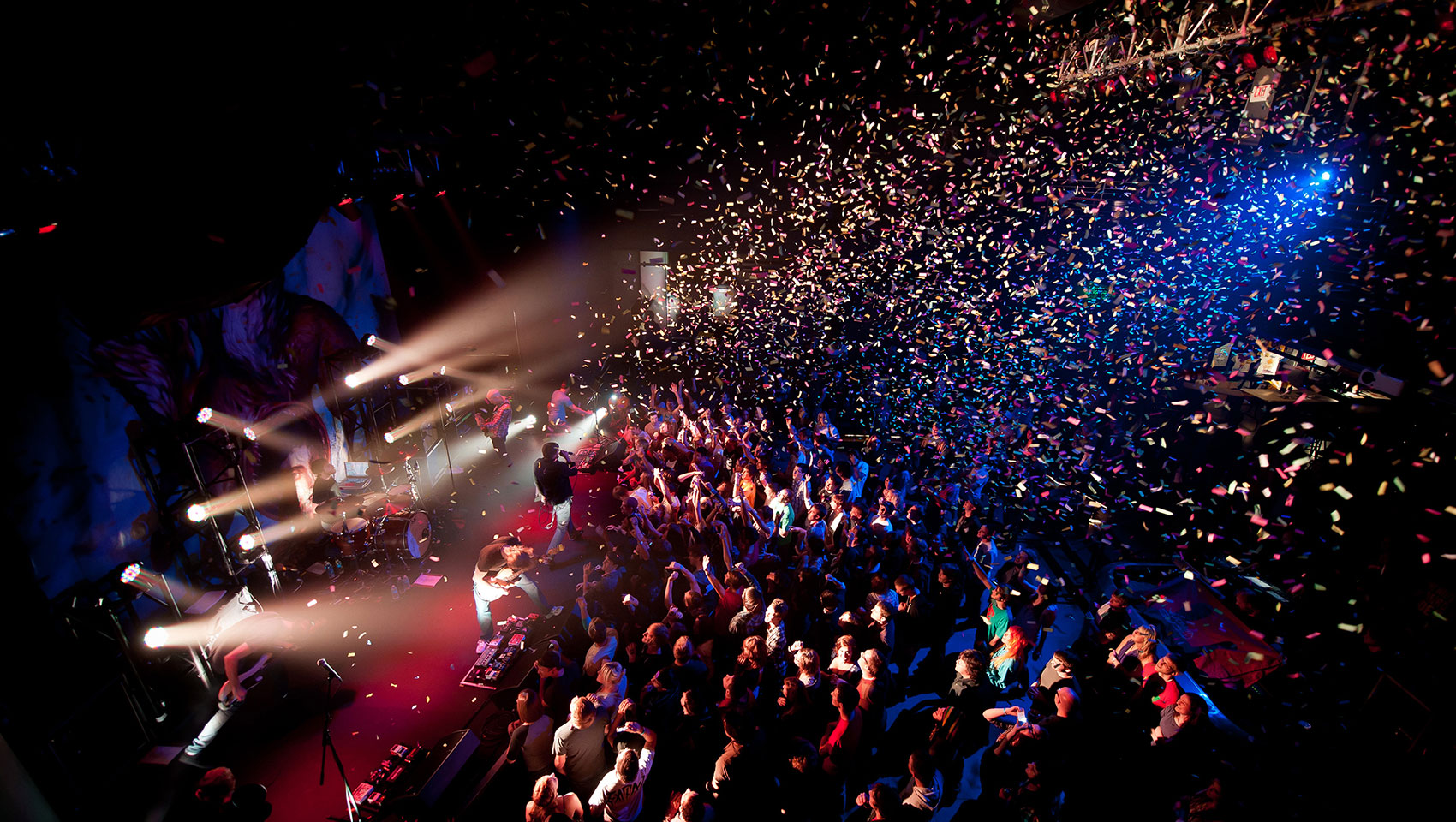 concert with audience dancing